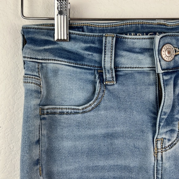 American Eagle Next Level Stretch Jegging Denim Distressed Size 00 Preowned - Picture 3 of 12